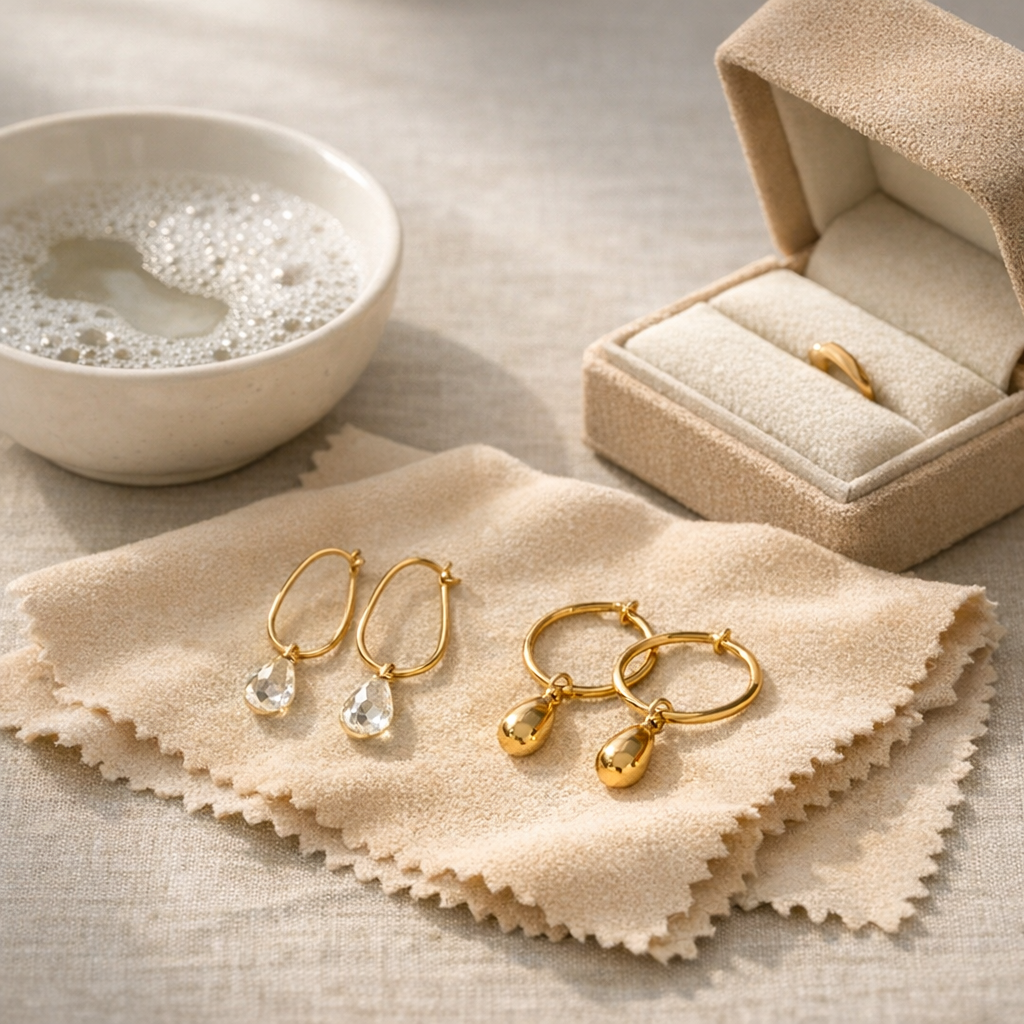 Boucles d’oreilles en or : entretien sûr à la maison