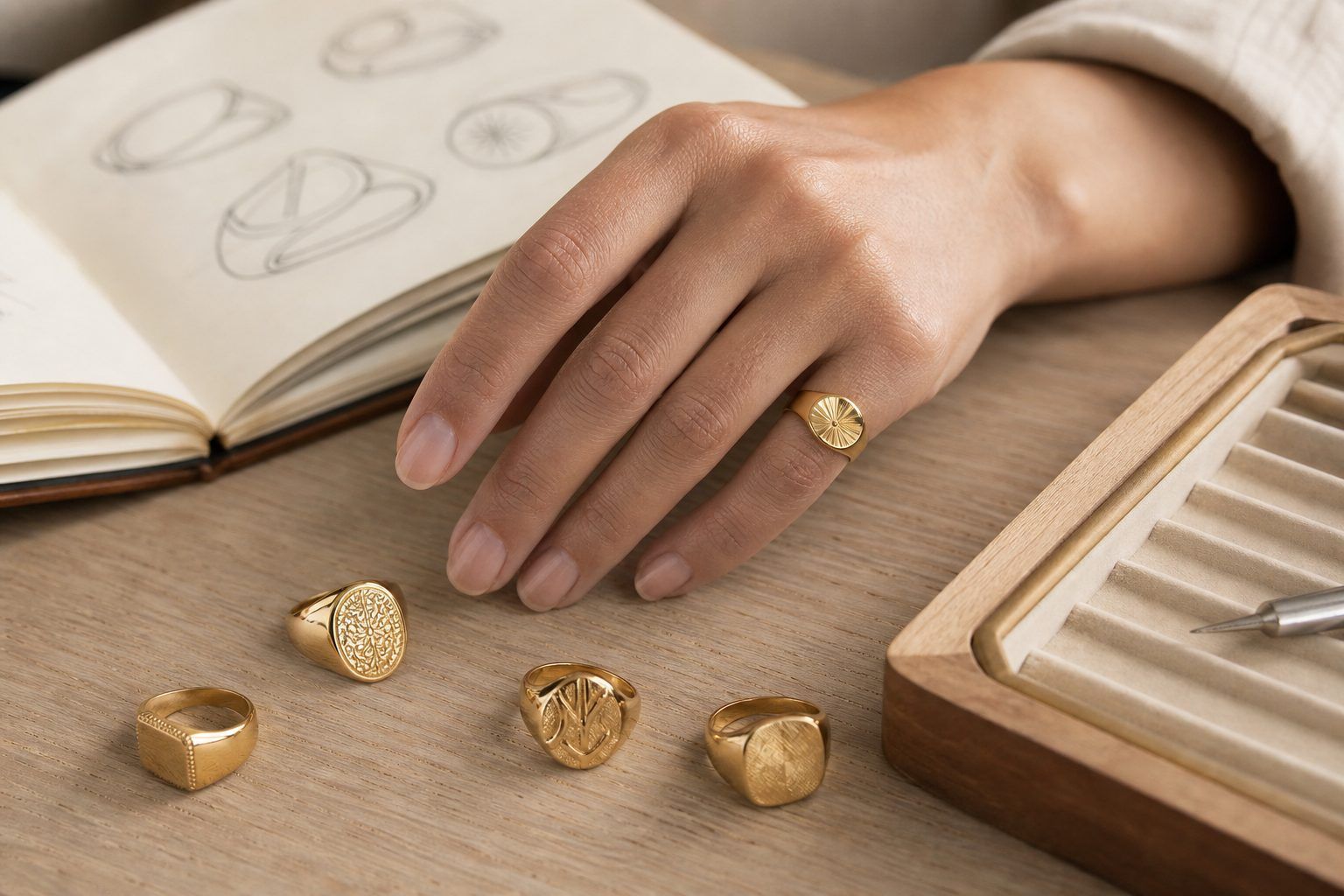 Choisir une bague chevalière femme en or sans réduire le choix à la couleur