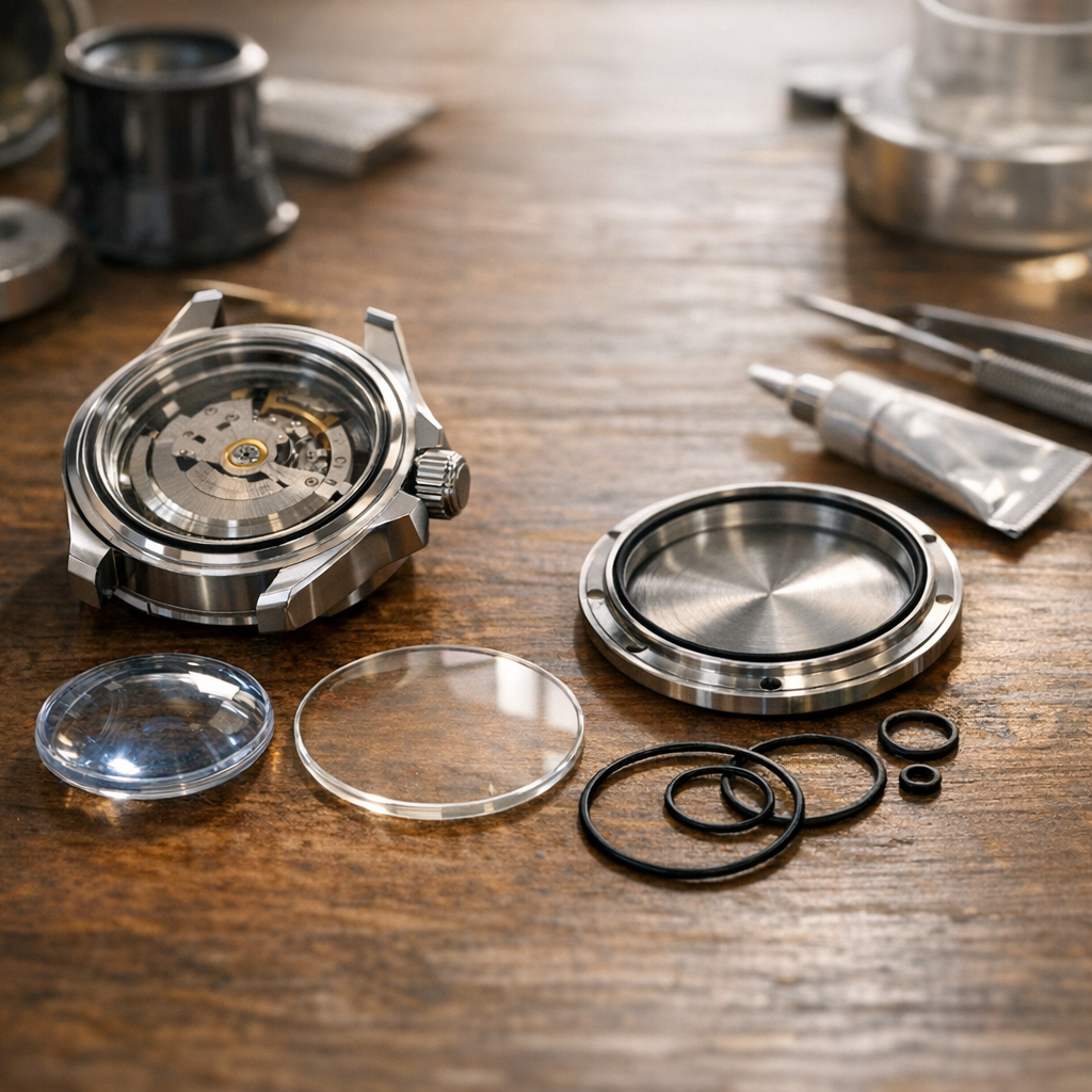 Matériaux et contraintes&nbsp;: saphir, verre, acier et étanchéité
