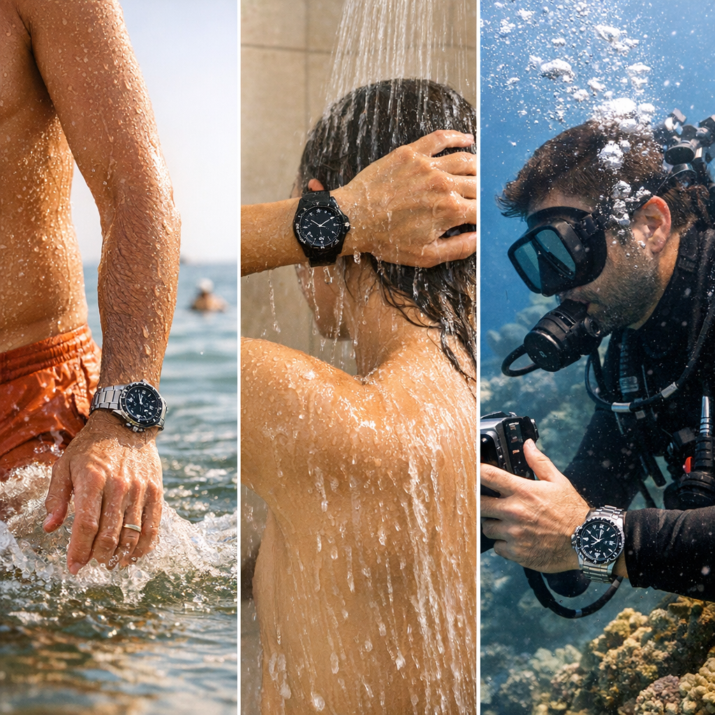 Baignade, douche, plongée : lire l’indication selon l’usage réel