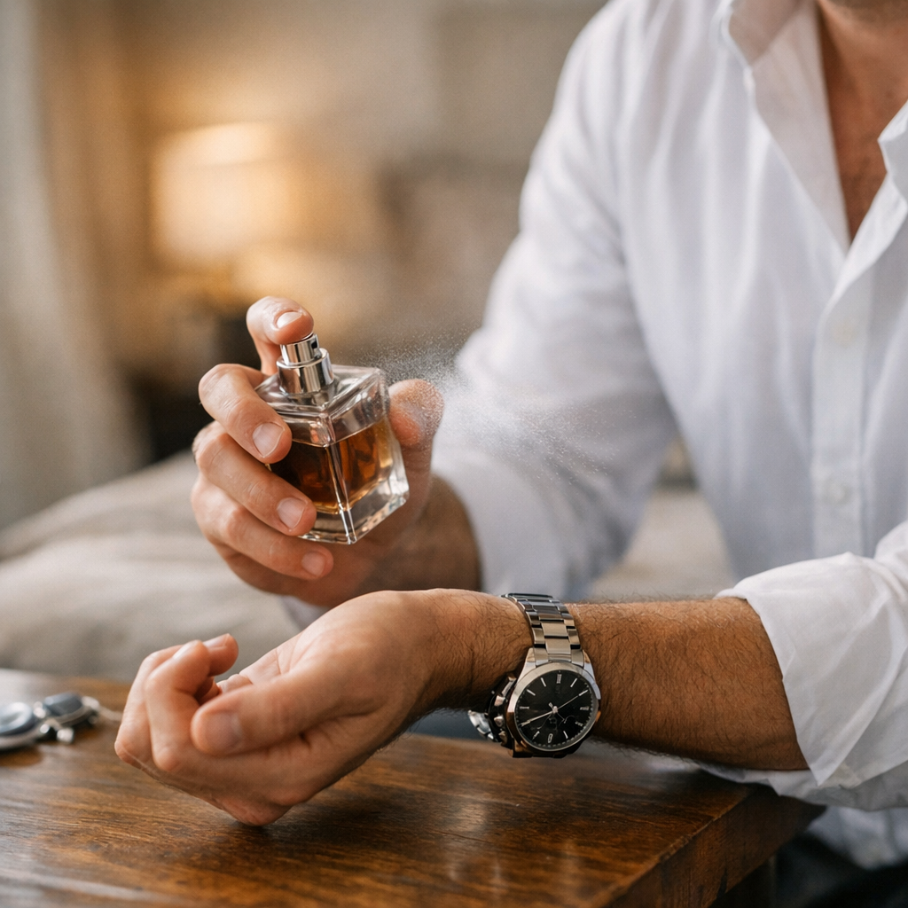 Le bon ordre d’habillage&nbsp;: se parfumer avant de mettre sa montre