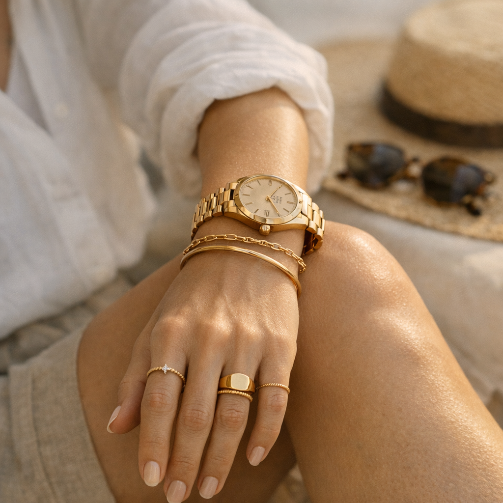 Doser bijoux et montre : la règle de l’équilibre visible